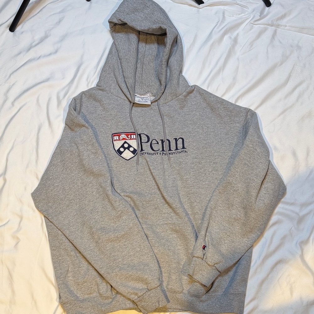 Champion Gray Hoodie with Penn Logo
